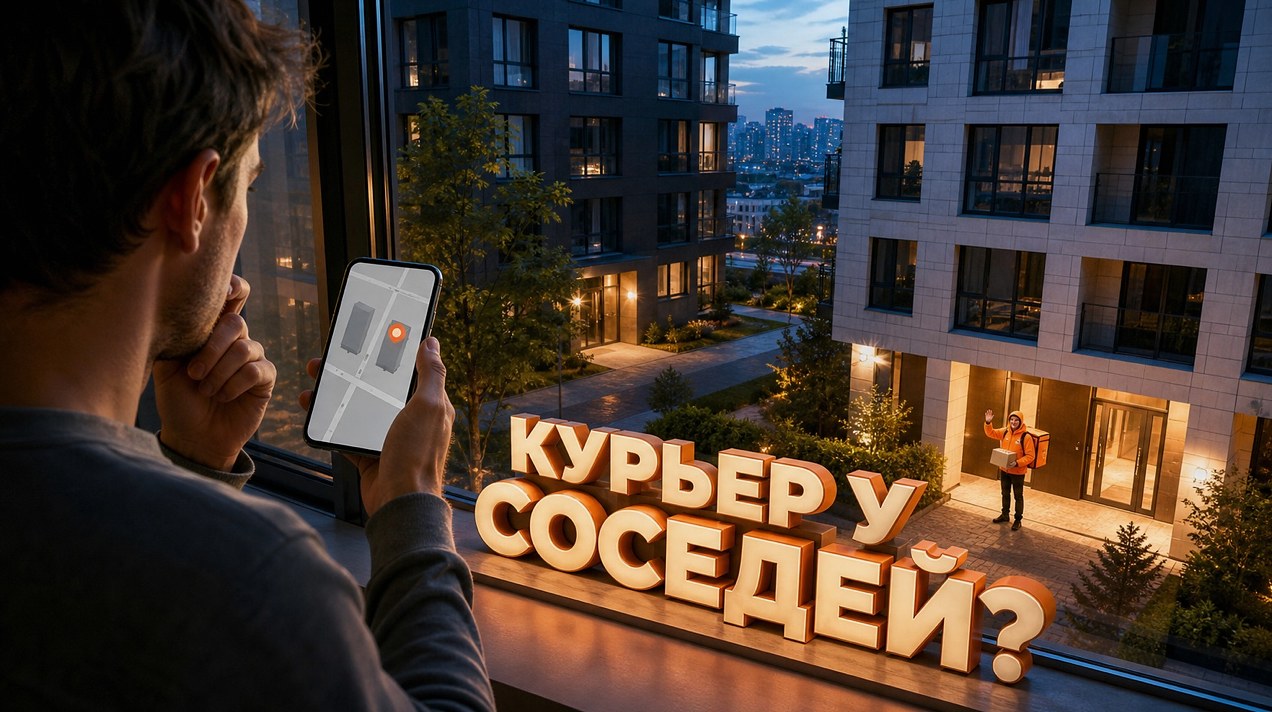 Курьер стоит в соседнем доме. Карта ошиблась или он?