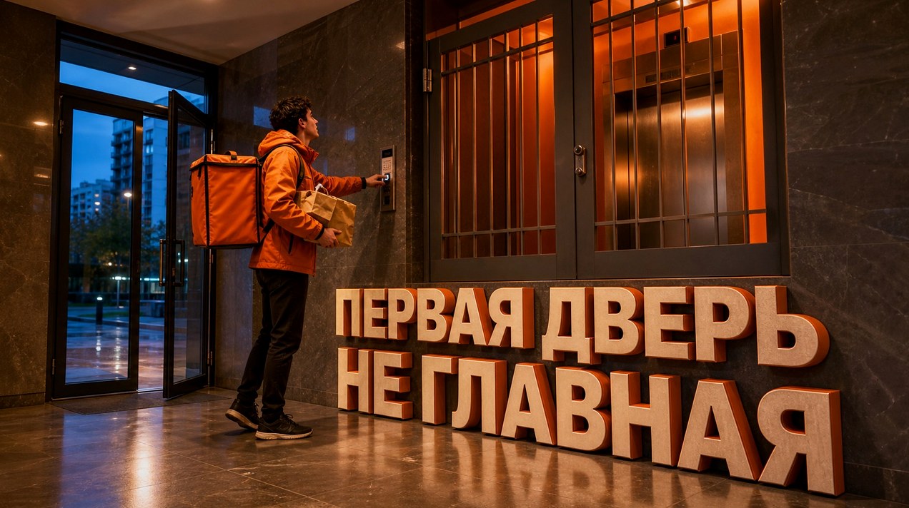 Лифт не едет. Почему курьер просит открыть подъезд ещё раз?
