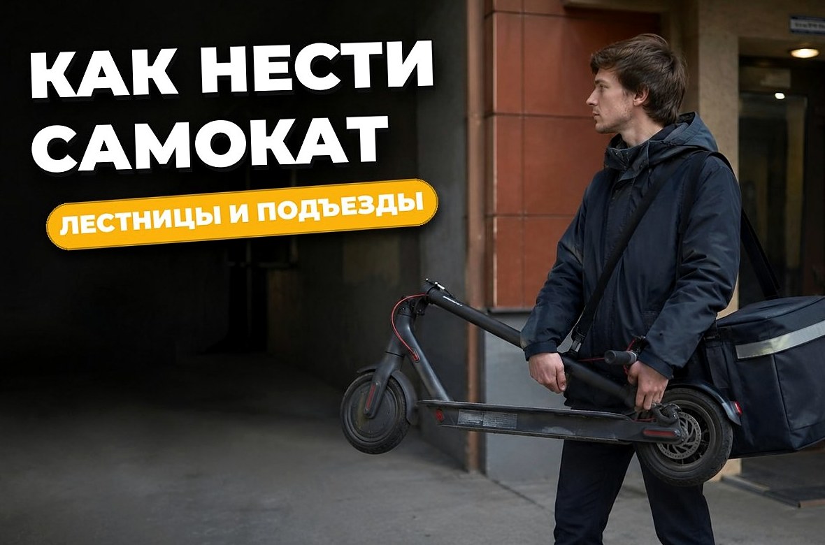 Как переносить электросамокат в руках курьеру