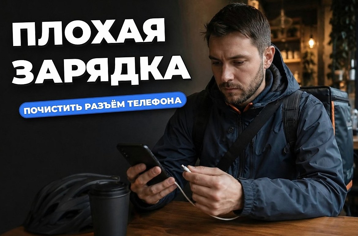 Как почистить разъём зарядки телефона курьера