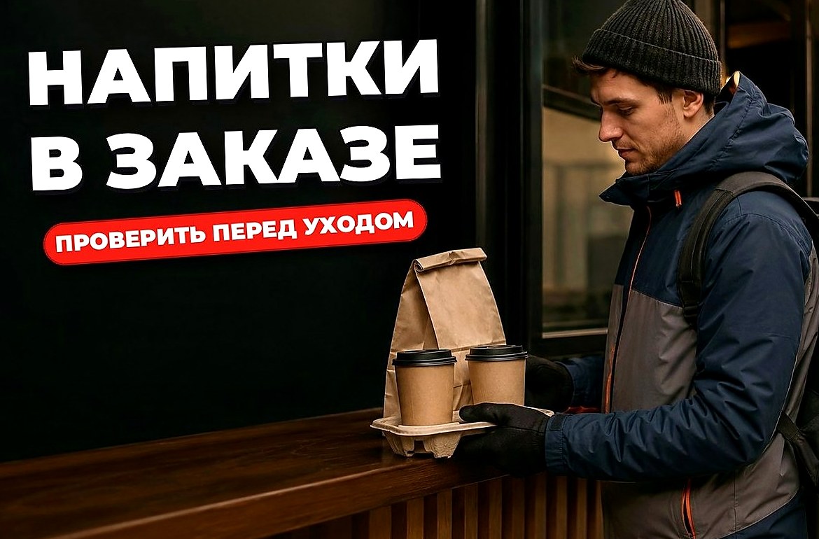 Как проверить наличие напитков в заказе перед уходом