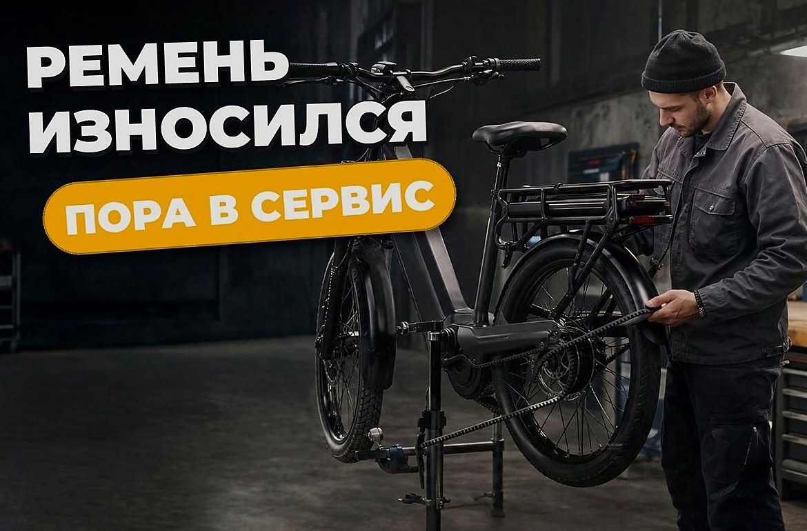 Как заменить приводной ремень на электровелосипеде курьера: когда износ уже заметен