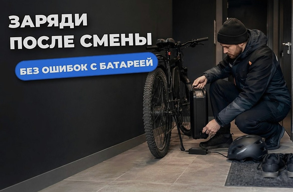Как заряжать электровелосипед после смены: порядок подключения и типичные ошибки
