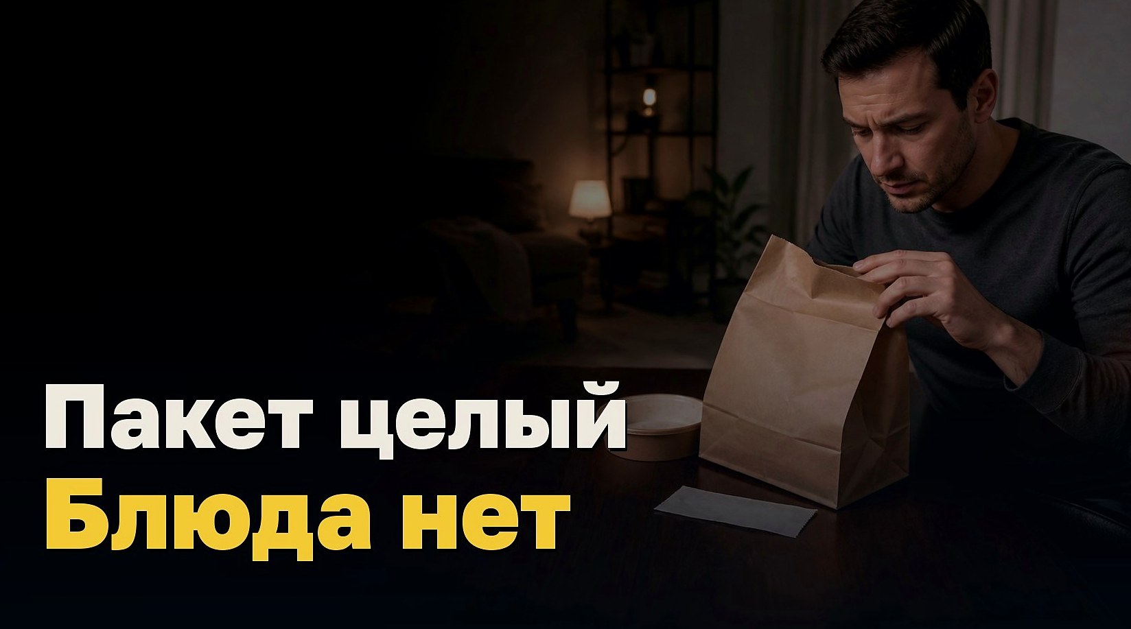 Курьер привёз целый пакет. Блюда внутри нет