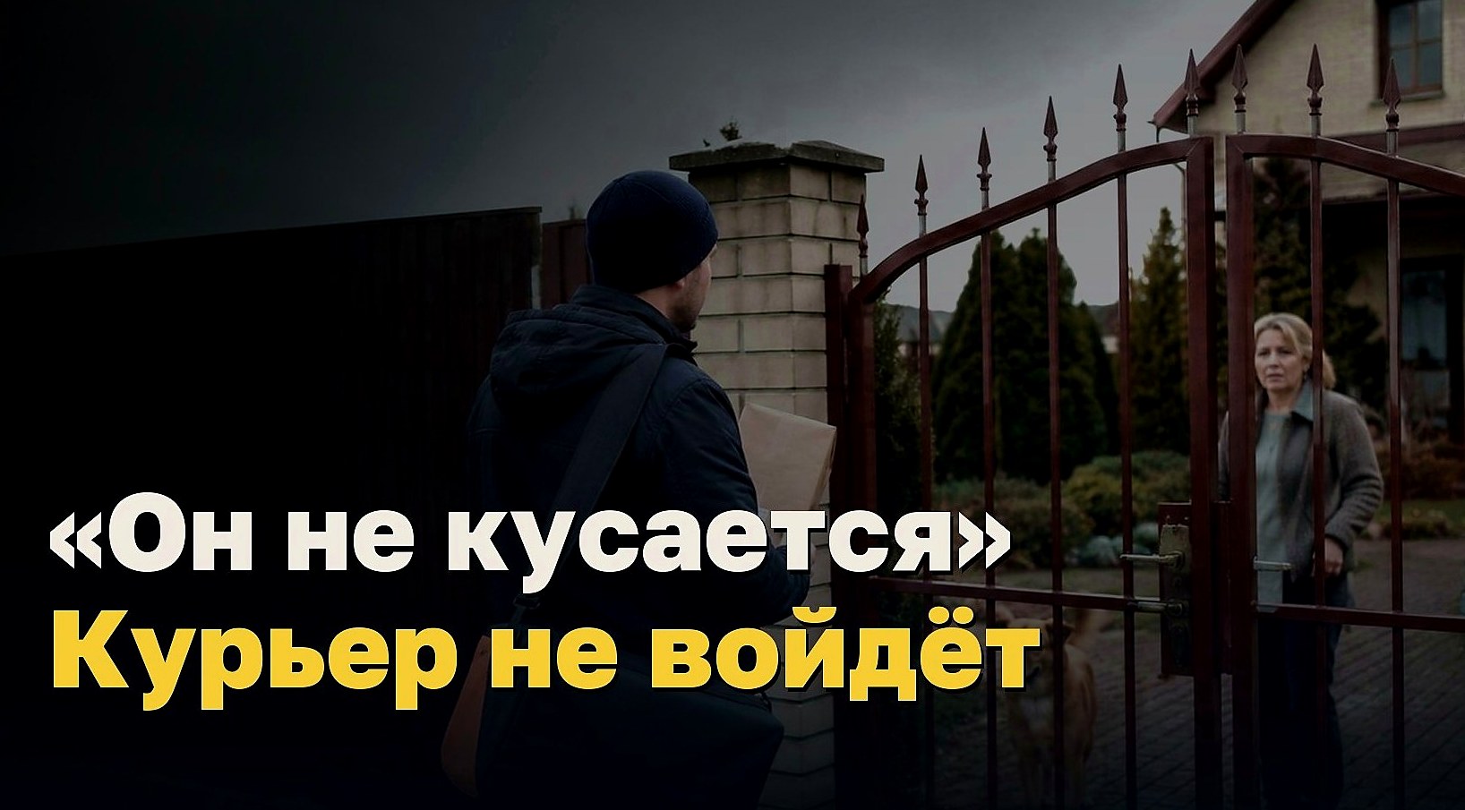 Он не кусается. Курьер остаётся за калиткой