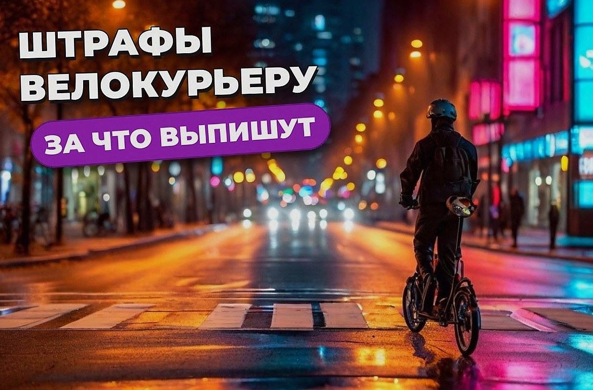Штрафы ГИБДД велосипедисту и курьеру на самокате